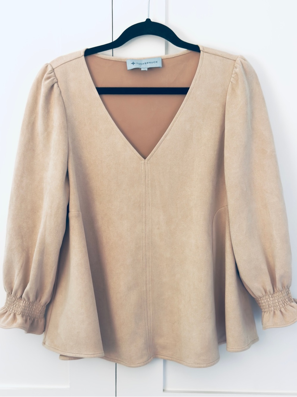 Tuckernuck Easton V Neck Faux Suede Swing Top - Picture 6 of 13